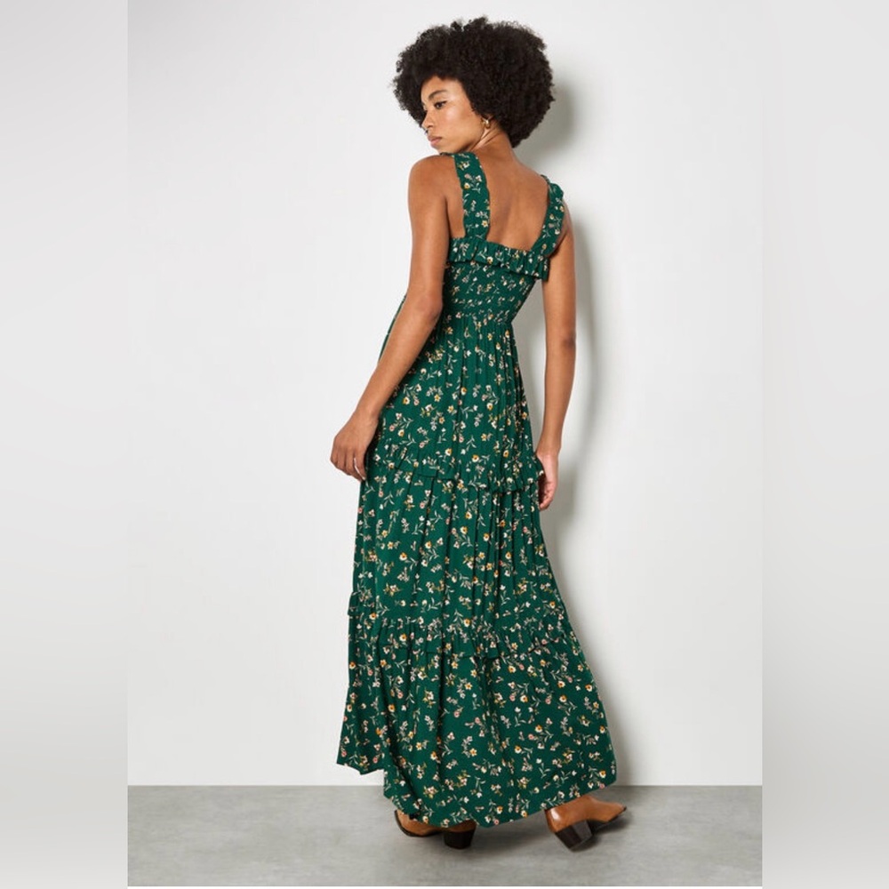 APRICOT 🍑-  Floral Green Maxi Dress - Picture 4 of 7
